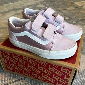 Vans Kids Metallic Lavender Velcro Sneakers